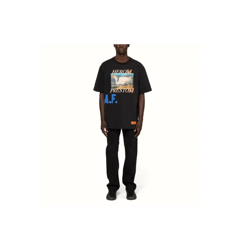 HERON PRESTON Logo Print Af Oversized T Shirt-3