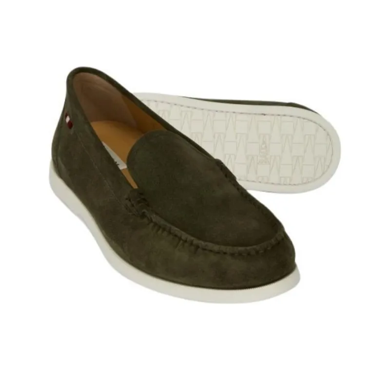 BALLY Loafers Men's Olive Green-4