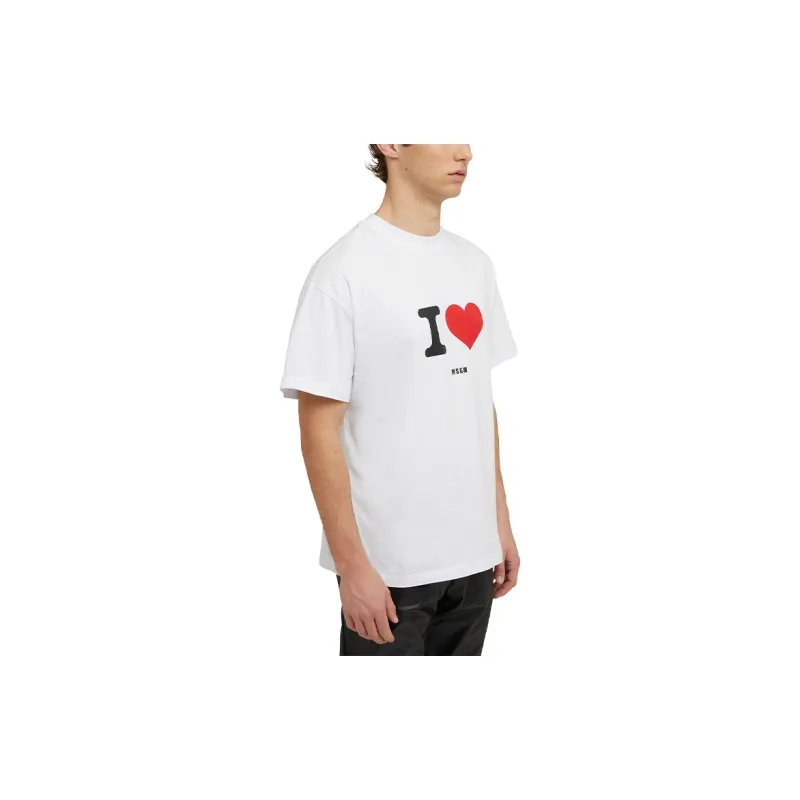 MSGM I Love Printed Crewneck T Shirt-5
