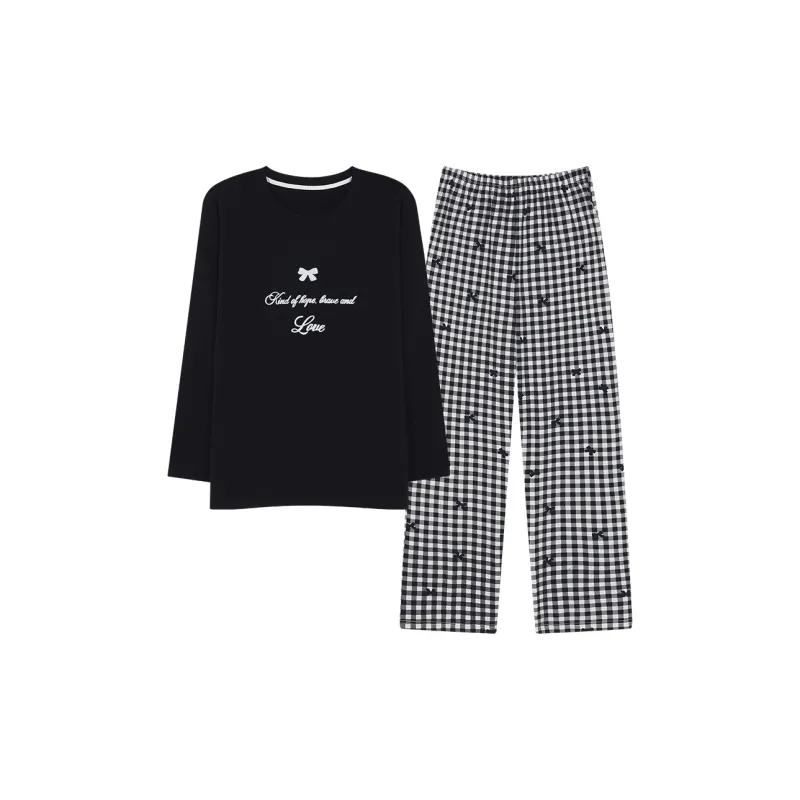 Mulong Family Pajama Set Women's Black-0