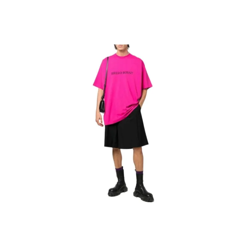 Vetements T-Shirts Unisex Peach Pink-1
