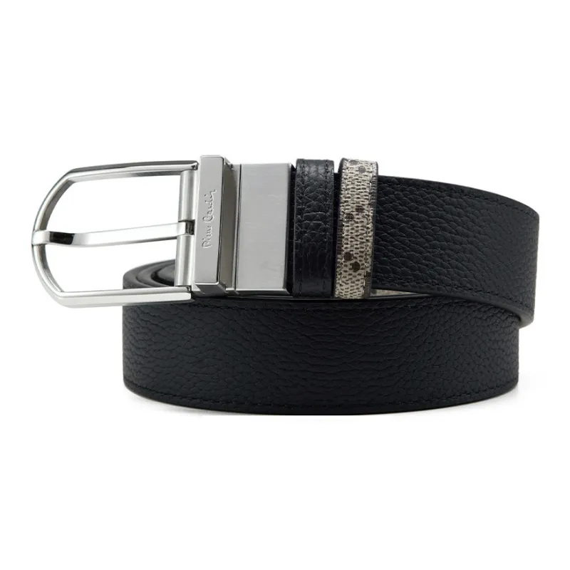 PIERRE CARDIN Pvc Belt For Men Versatile Pant Waist Belt Men's Black 3.1cm-1