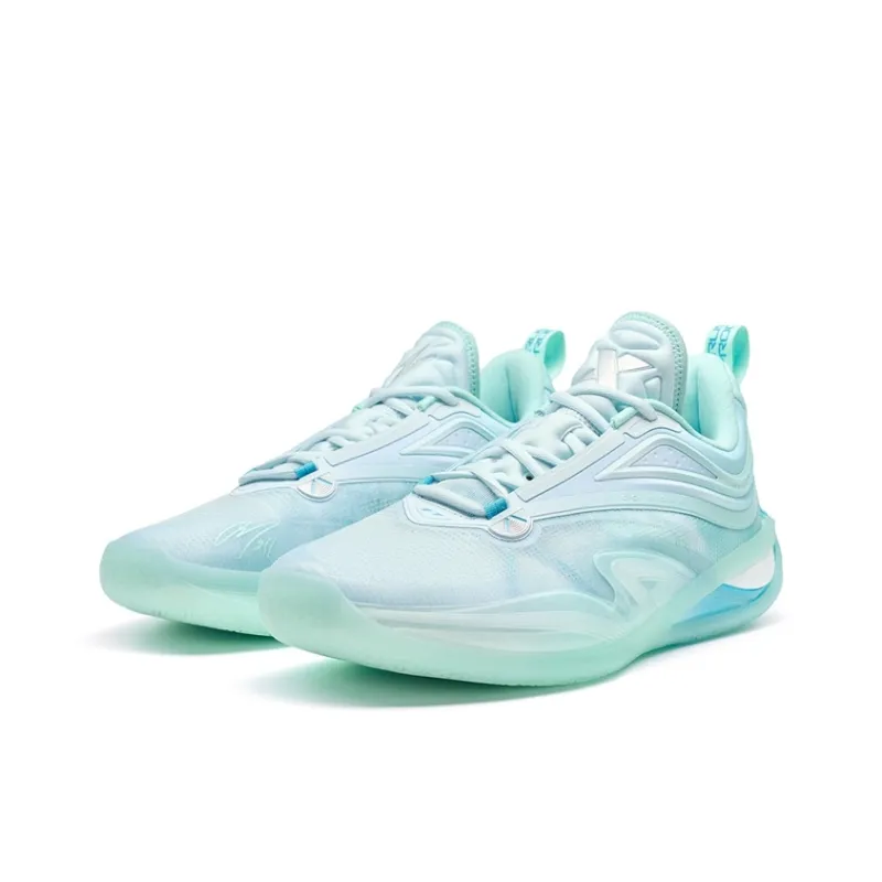 XTEP Zhang Zhenlin Generation Basketball Shoes Men Low Top Ice Blue/Misty Blue-2