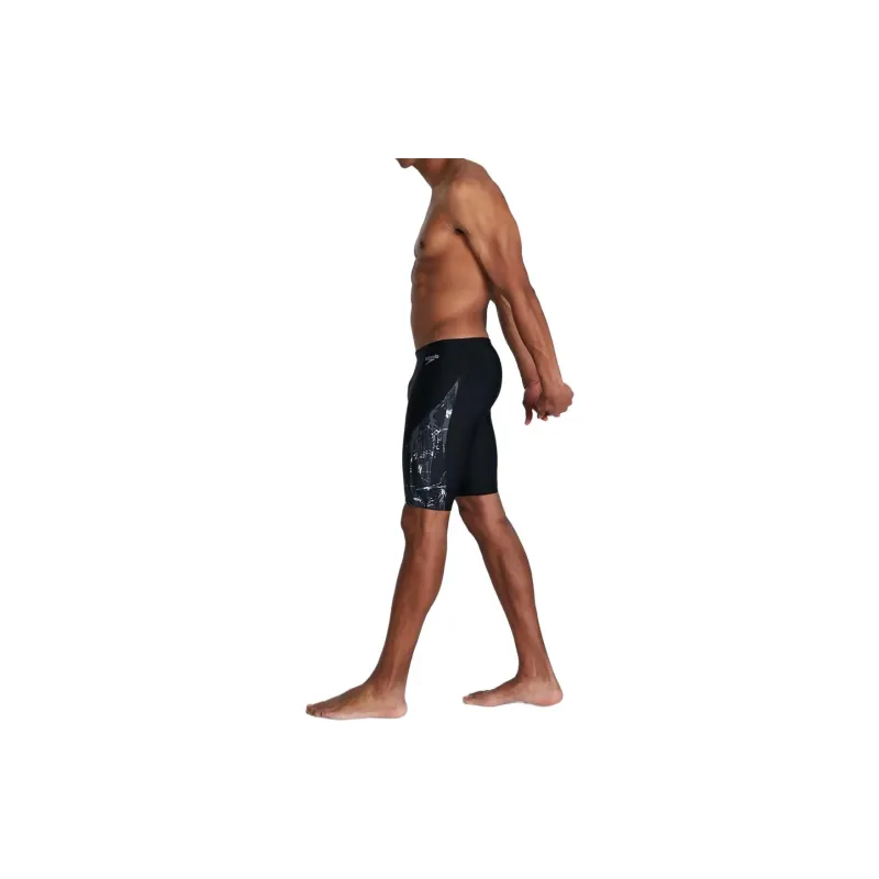 Speedo Men's Allover V-Cut Jammer Swimming Shorts Men Black/Green-2