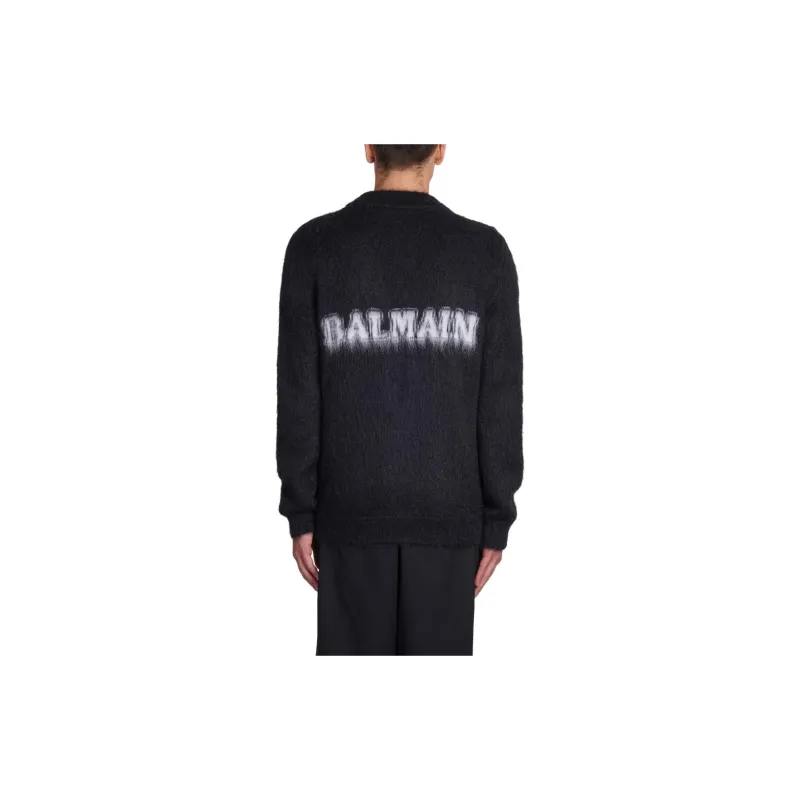 BALMAIN Logo Detailed V Neck Cardigan-1
