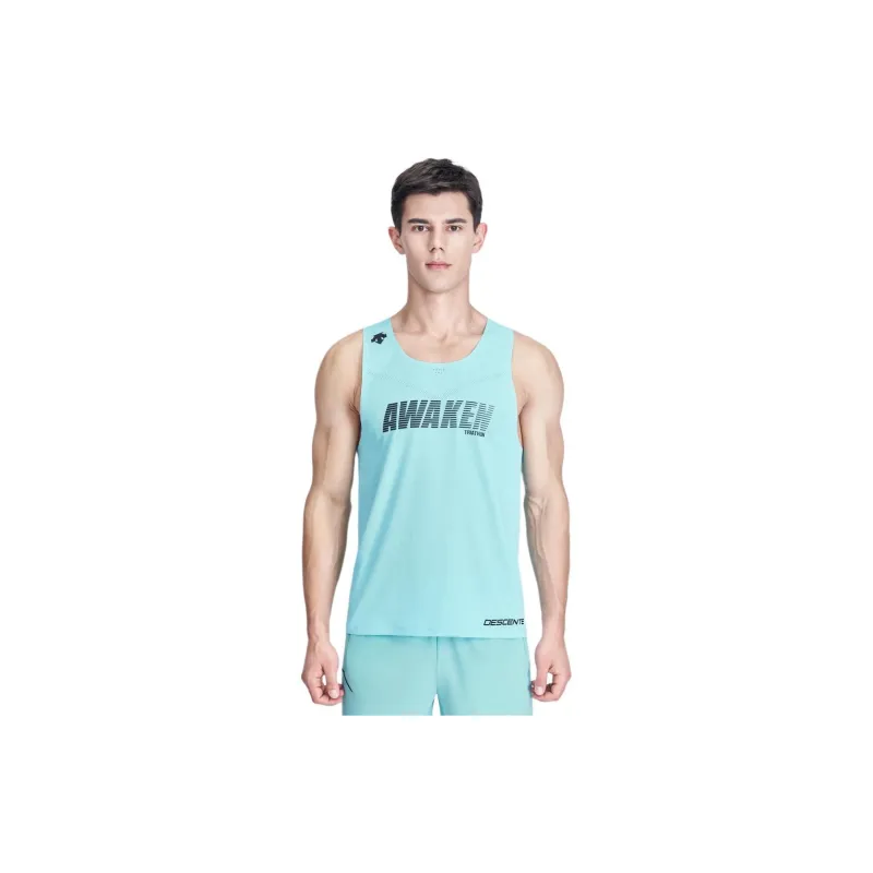 DESCENTE RUNNING Collection Tank Top Men's Sky Blue-3