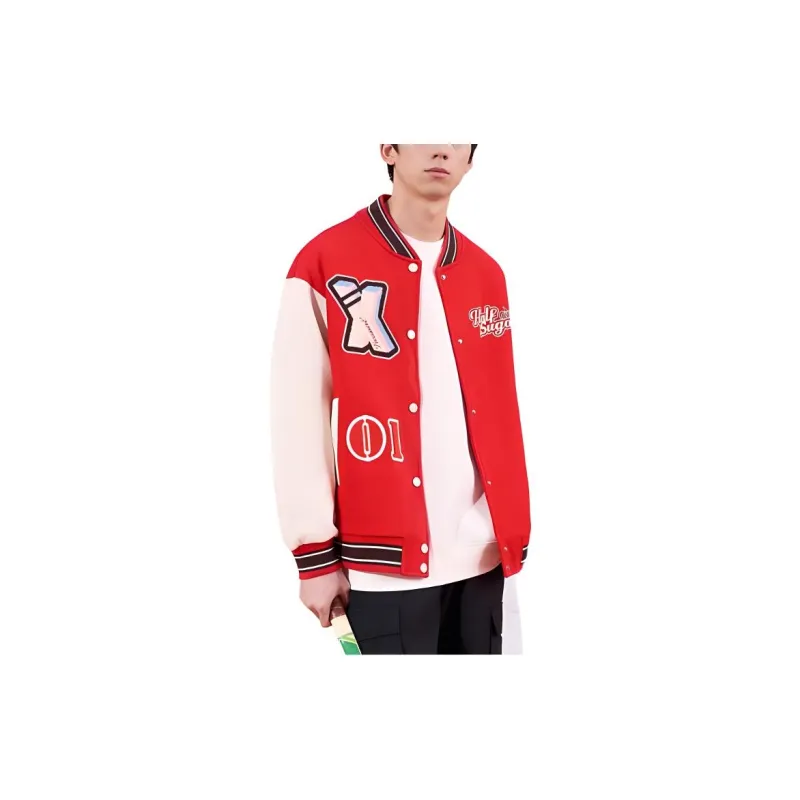 XTEP Baseball Jacket Unisex Enchanted Red-4