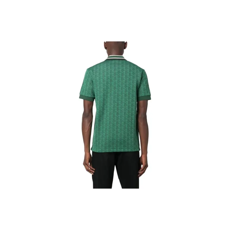 LACOSTE Geometric Pattern Logo appliqué Polo Shirt-2