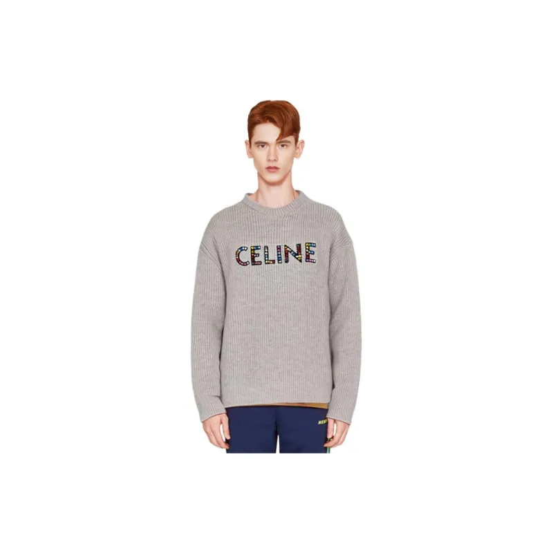 CELINE CELINE DYSFUNCTIONAL BAUHAUS Men's Collections Sweater Men's Light Gray-5