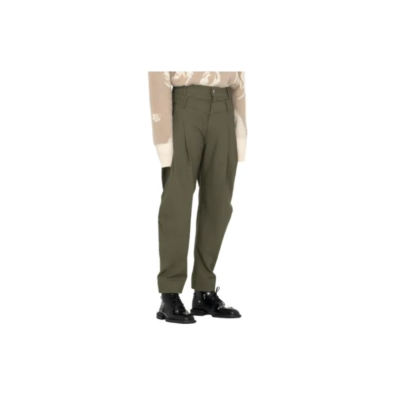 Feng Chen Wang Casual Pants Men Green Stripes-3