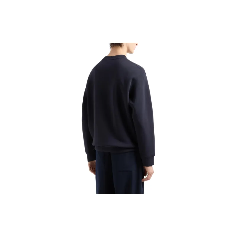 EMPORIO ARMANI Double jersey Sweatshirt With Embossed Oversized Eagle On A Chevron Background-2