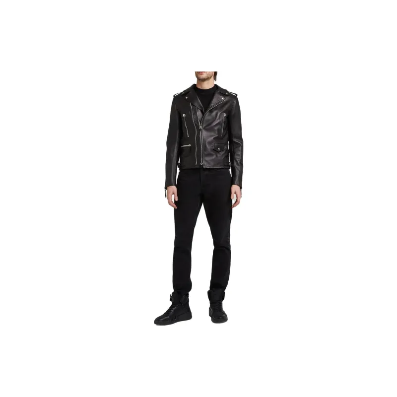 Giuseppe Zanotti Leather Jackets Men Black-1