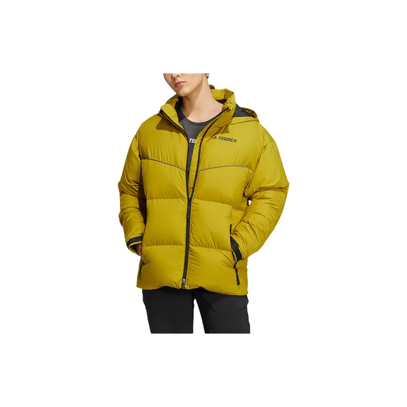 Adidas PUFFY BAFFLE GOOSE DOWN JACKET Down Jacket Unisex Yellow-3