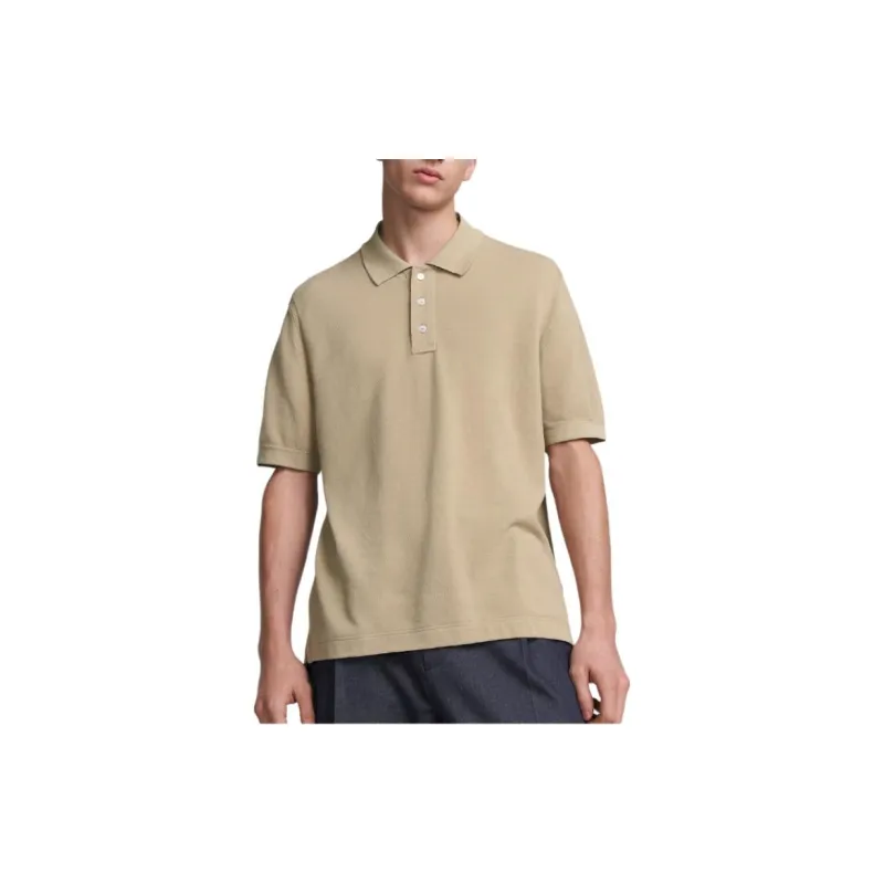 DIOR Beige Cotton And Silk Piqué Polo Shirt Men's Beige-3