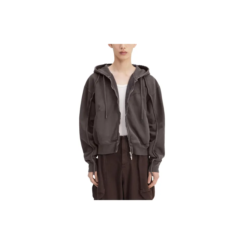Jacquemus Le Sweater Camargue Zippe Clay Logo Sweatshirt-15