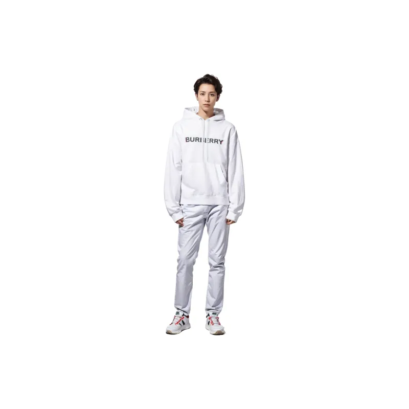 Burberry Unisex Letter Print Hooded Long Sleeve Sweatshirt