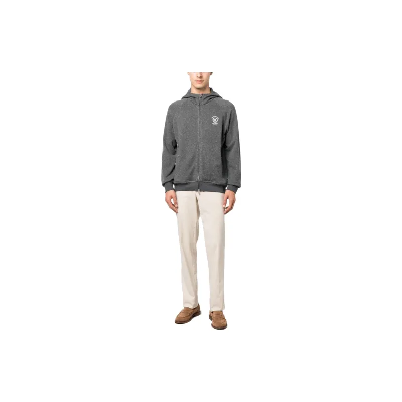 Brunello Cucinelli Logo print Zip up Hoodie-1