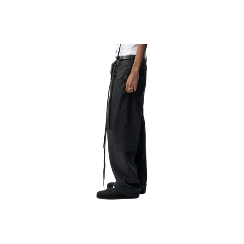 Ann Demeulemeester Straight Leg Strap Detailed Jeans-2