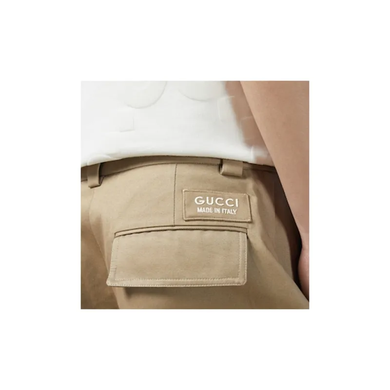 GUCCI Cotton Wide Leg Cargo Pants-5