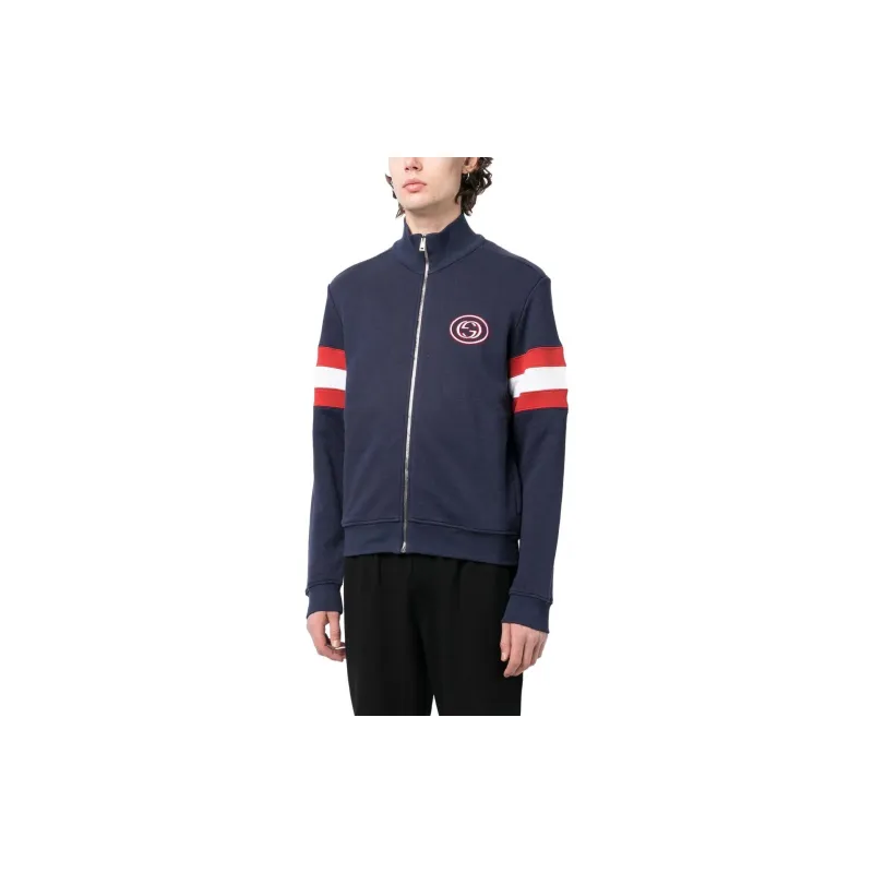 GUCCI Jackets Men Navy Blue-3
