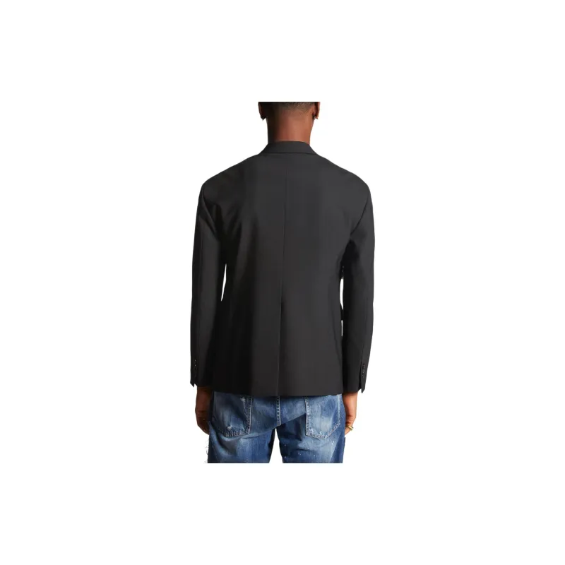 DSQUARED 2 Diamond Zipped Blazer Jackets & Coats Men's Black-3