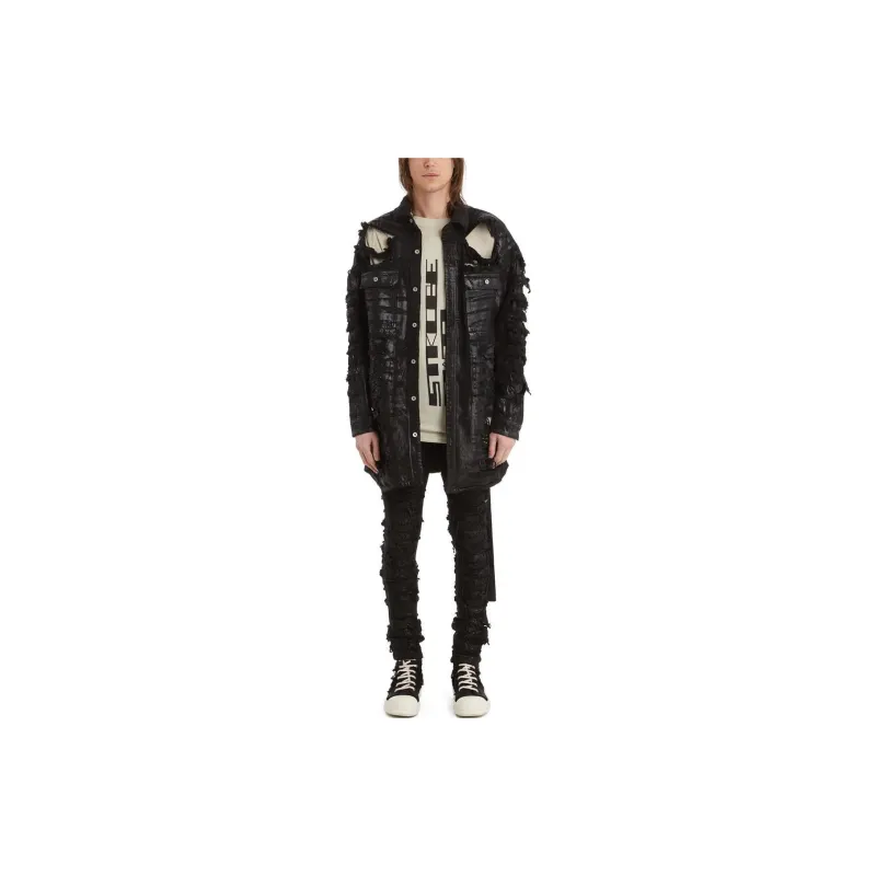 Rick Owens DRKSHDW Slashed Tyrone Cut Foil Coated Jeans-3