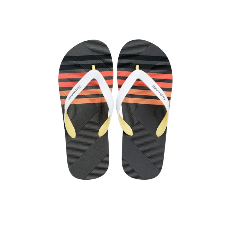 HOTMARZZ Quiet Slip-Resistant Flip Flops Men's White Black-3