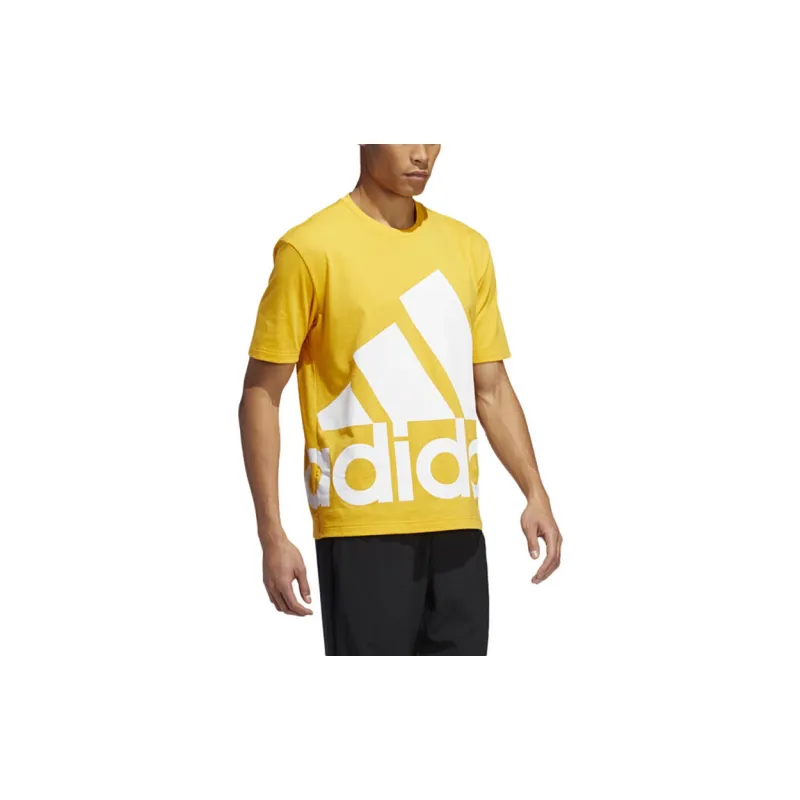 Adidas Set in Sleeve T Shirt Men's Yellow-3