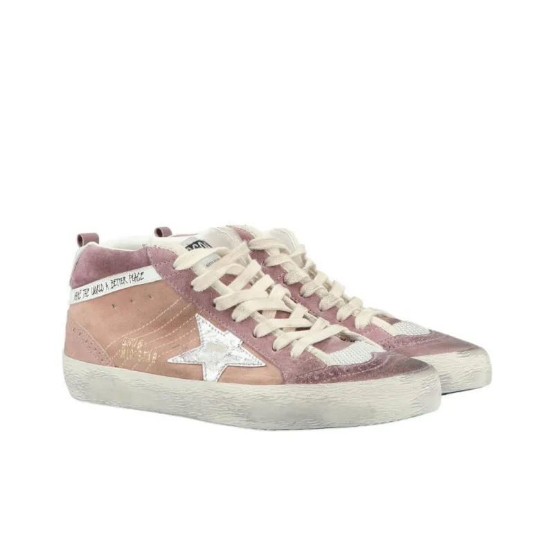 Golden Goose Mid Star Mid Top Skateboard Shoes Women's Pink-2