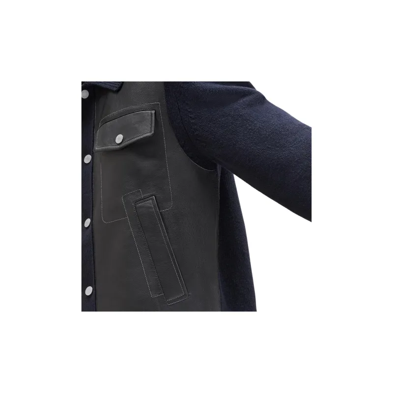 HERMES Leather Jacket Men's Ocean-3
