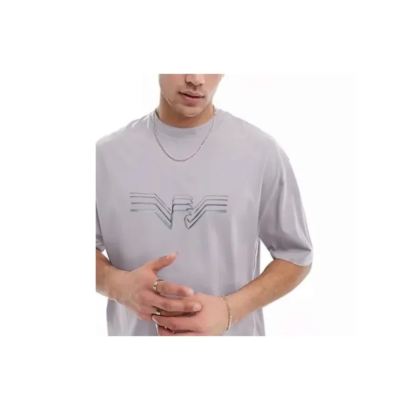EMPORIO ARMANI EA SS24 Regular T Shirt Men's Light Purple-4