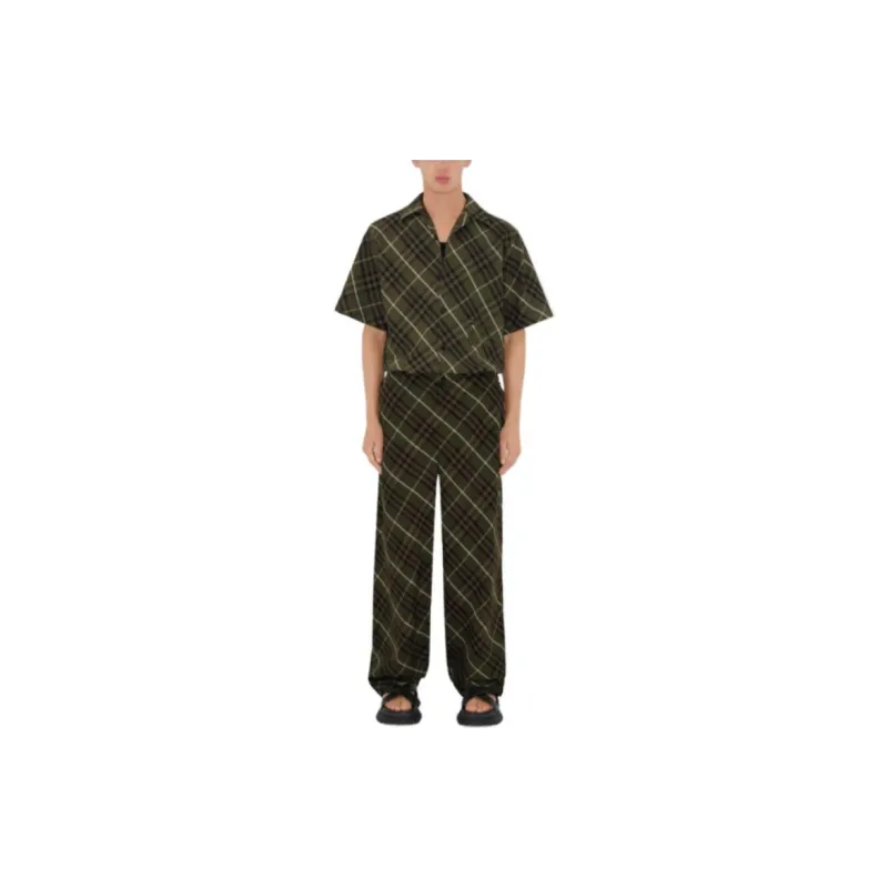 Burberry Check pattern Linen Tailored Trousers-3