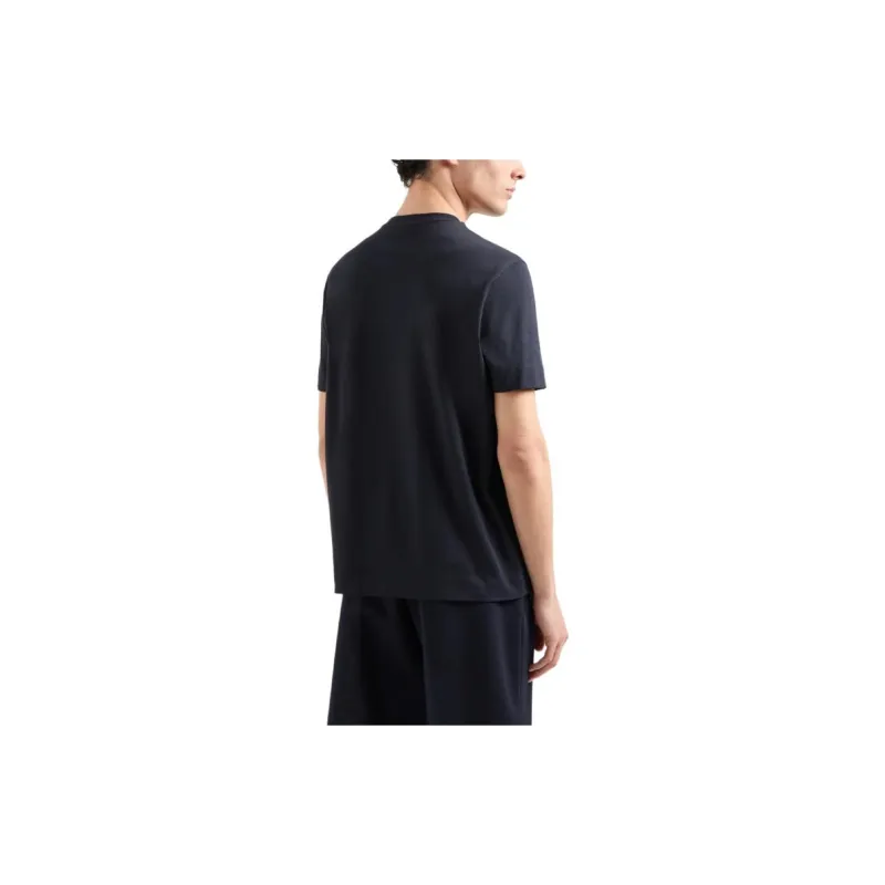 EMPORIO ARMANI Asv Lightweight Jersey T shirt With Italic Logo Embroidery-3