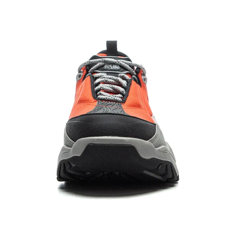 LiNing CF Su Chi 3 Anti Slip Wear Resistant Low Top Hiking Shoes Unisex Gray Orange-4