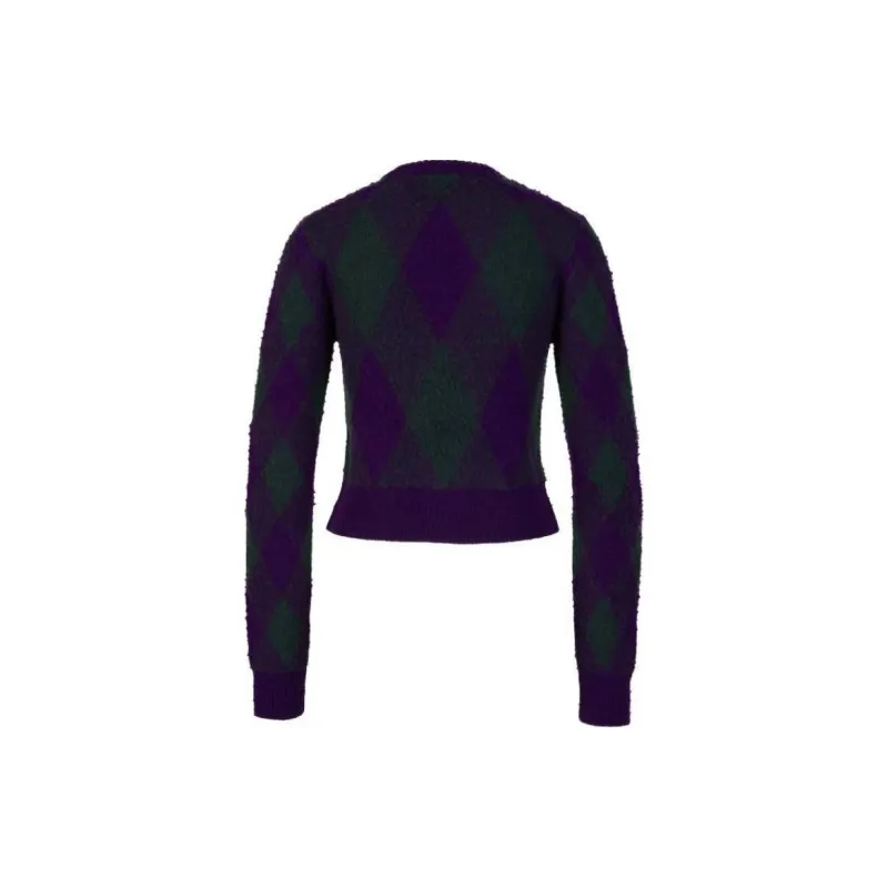 Burberry Argyle Intarsia Knit Cropped Jumper-1