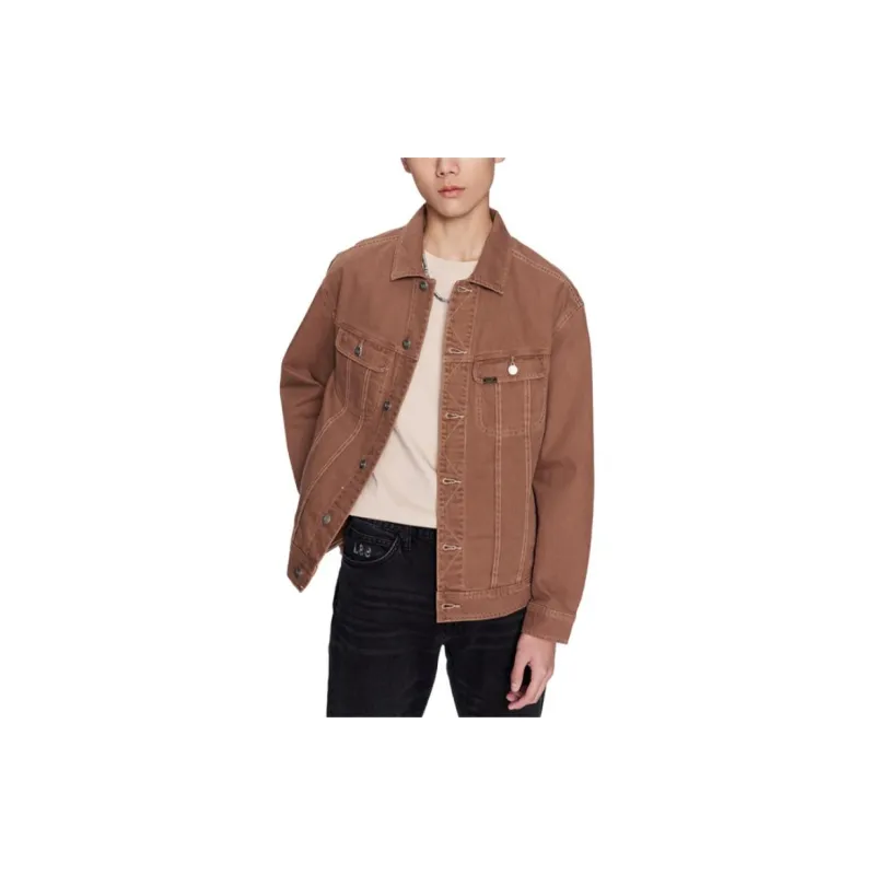 Lee Denim Jackets Men Brown-1