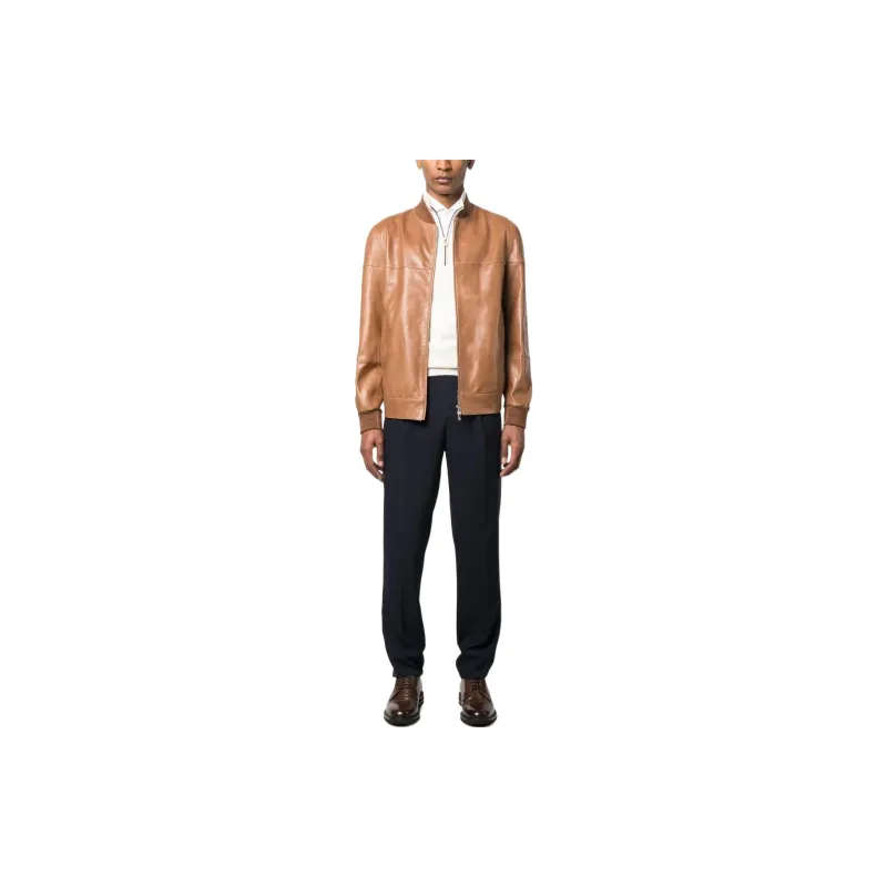 Brunello Cucinelli Leather Jackets Men Brown-1