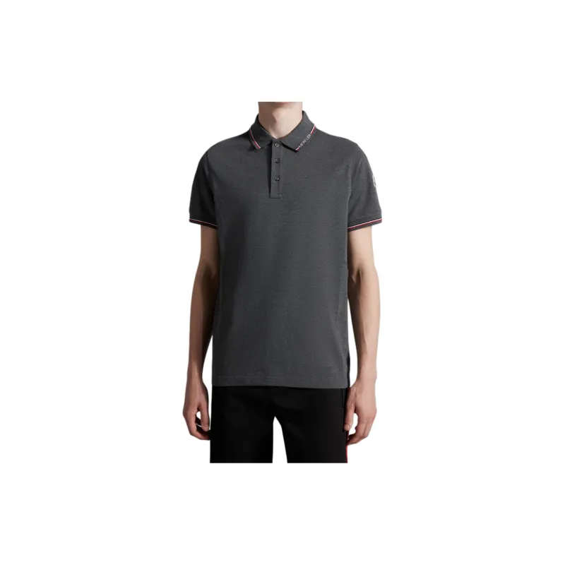 Moncler Polo Shirts Men Gray-2
