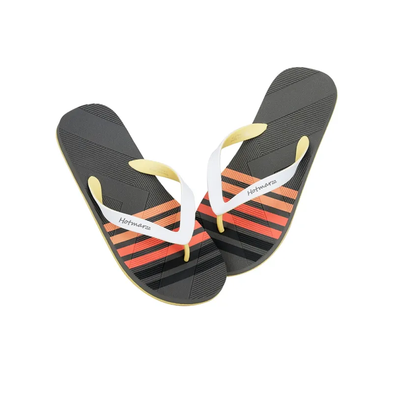 HOTMARZZ Quiet Slip-Resistant Flip Flops Men's White Black-2