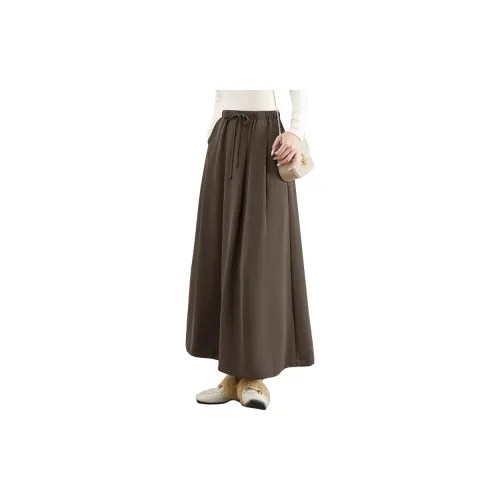 TOUCH Casual Long Skirts Women's Dark Coffee