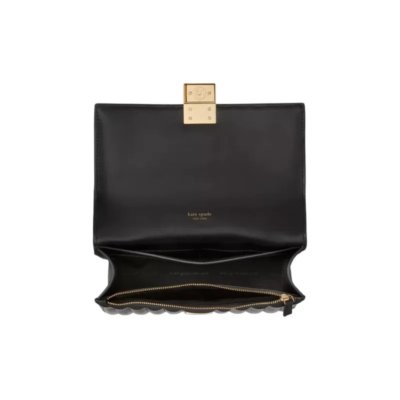 Kate Spade Cow Leather Shoulder Bag Crossbody Bag Handbag Women's Black-3