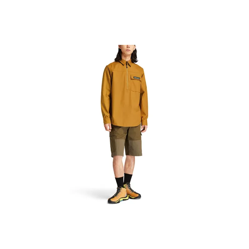 Timberland Men Casual Half-Zip Shirt Wheat-2