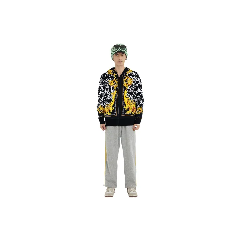 VERSACE JEANS Barocco Print Zip Up Drawstring Hoodie-2