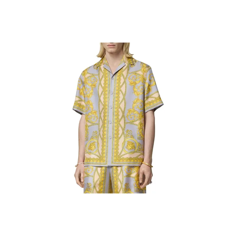 VERSACE Baroque Pattern Printed Short Sleeved Shirt-3
