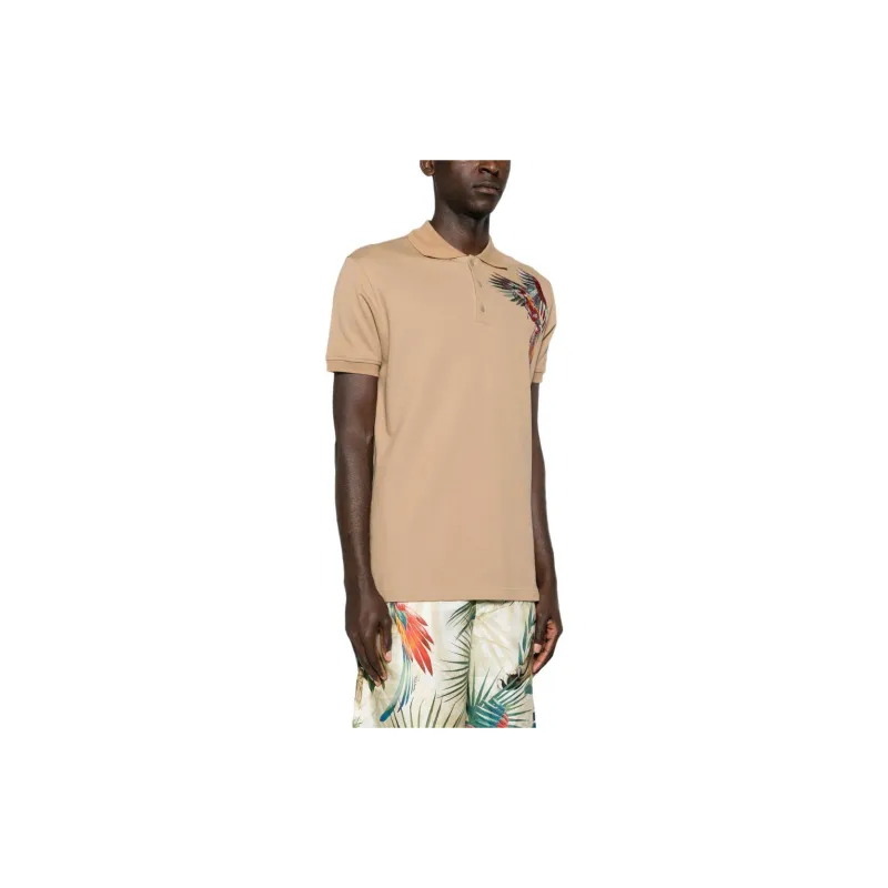 Roberto Cavalli SS24 Polo Shirt Men's Ochre-Brown-3