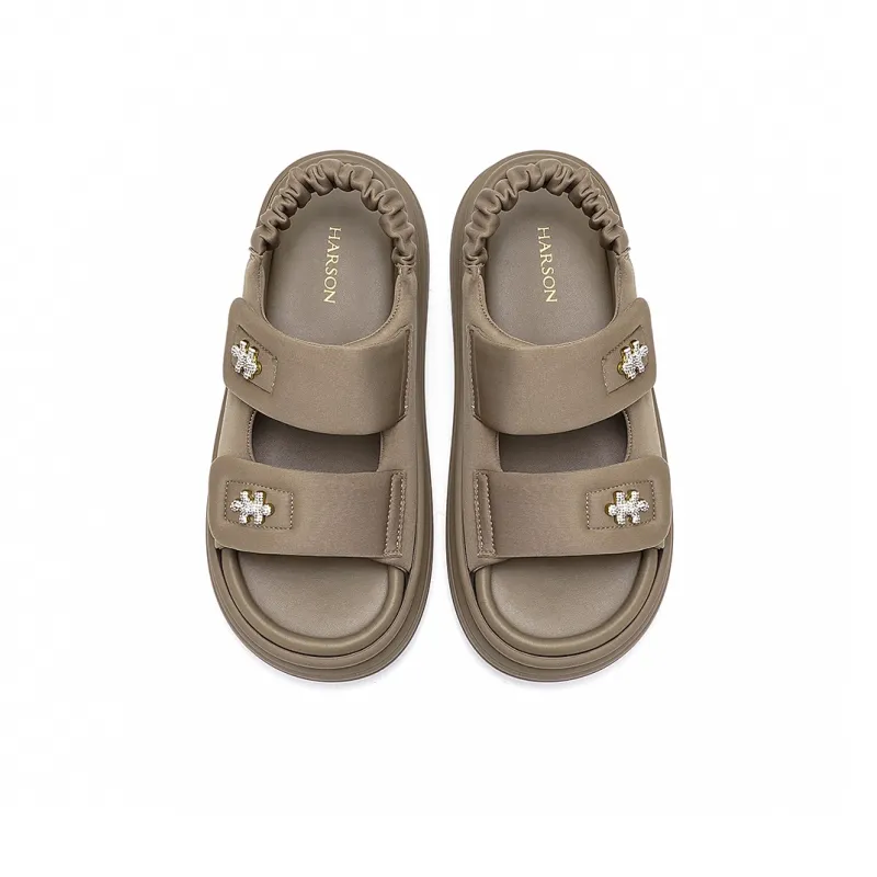 HARSON Beach Sandals Women's Black/Brown-6