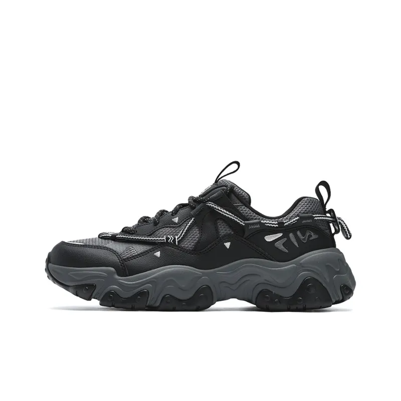 FILA Cat Paw 5th Generation Slip Resistant Moisture Wicking Coverage Low Top Running Shoes Men's Black Gray-0