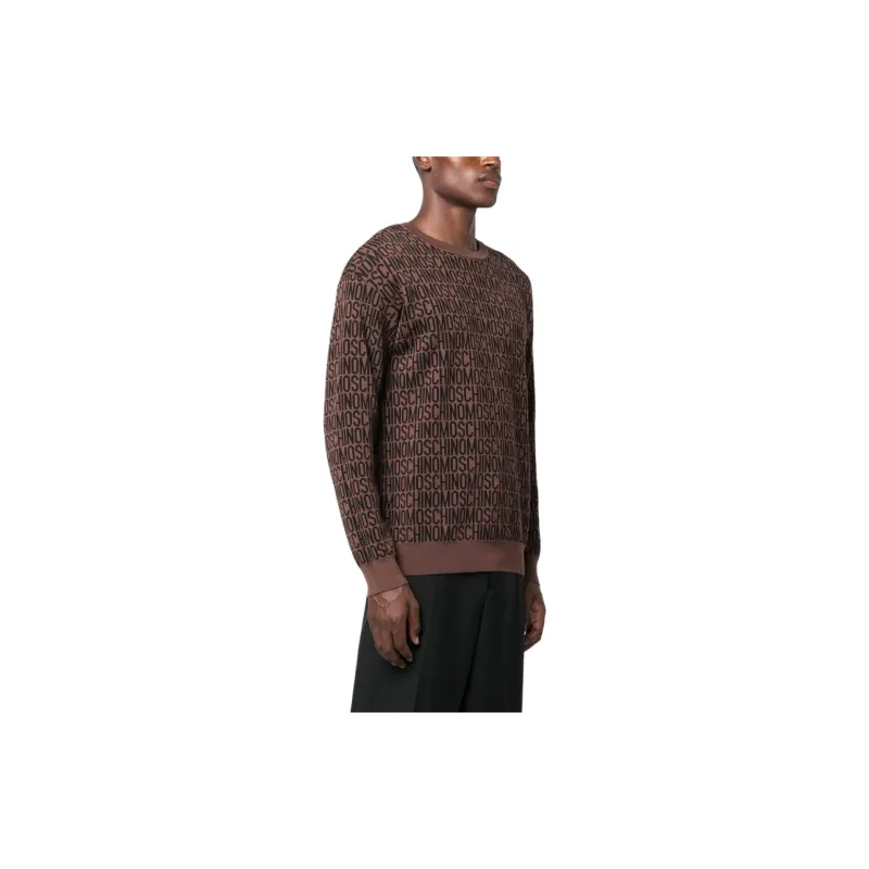 MOSCHINO Logo Intarsia Crewneck Knitted Jumper-3