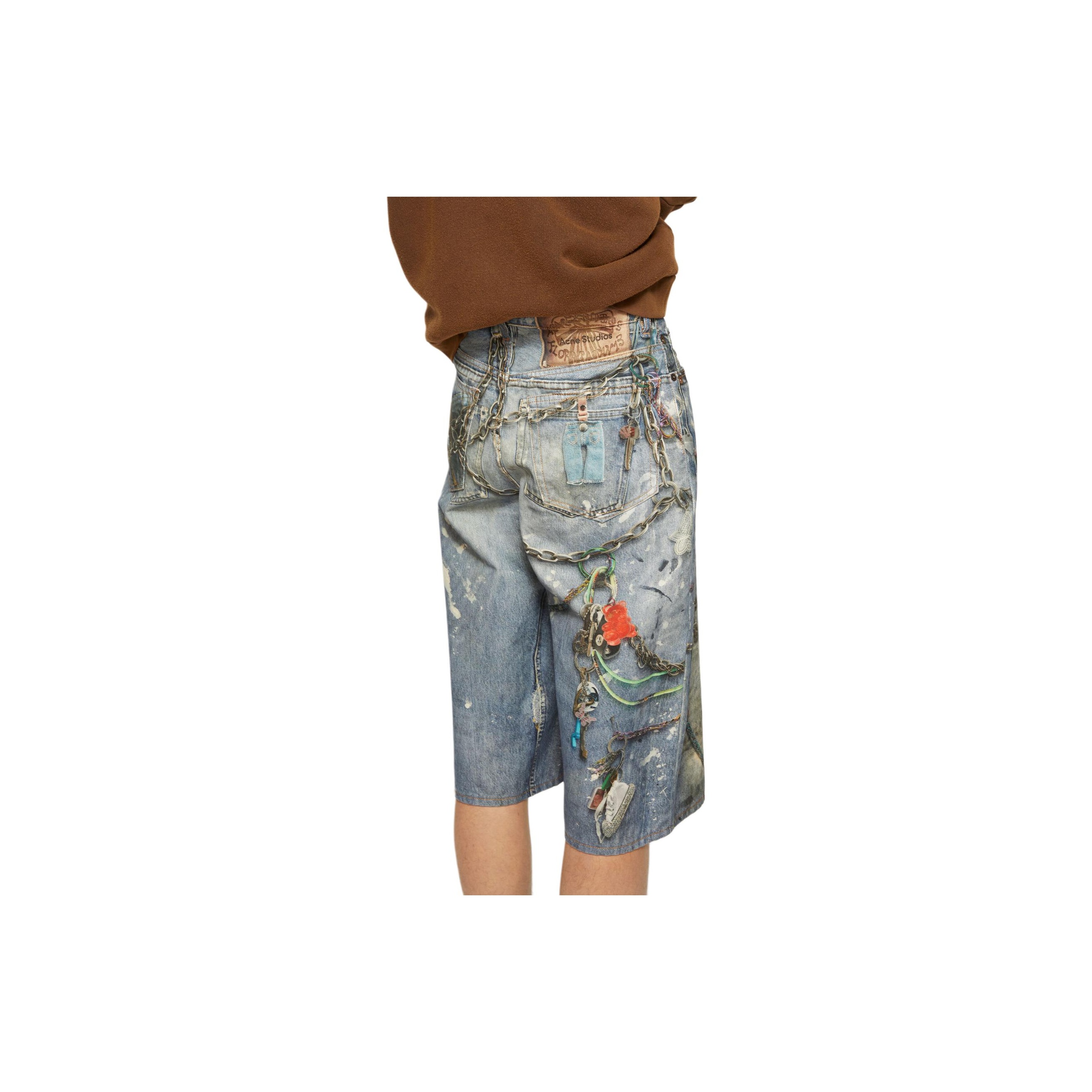 Acne Studios Denim Shorts Unisex Medium Blue - POIZON