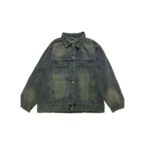 YINLEI Denim Jackets Unisex Blue